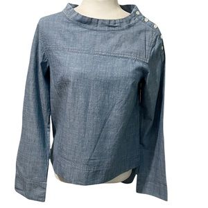 J. Crew High-Low Hem Denim Top